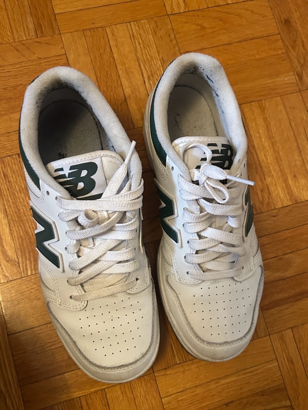 NEW BALANCE White & Green 480 Sneakers